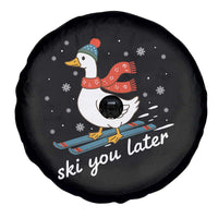 Funny Skiing Goose Spare Tire Cover Ski You Later Winter Vacation Sport - Wonder Print Shop