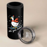 Funny Skiing Goose 4 in 1 Can Cooler Tumbler Ski You Later Winter Vacation Sport - Wonder Print Shop