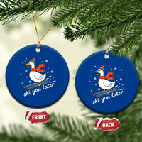 Funny Skiing Goose Ceramic Ornament Ski You Later Winter Vacation Sport - Wonder Print Shop