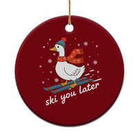 Funny Skiing Goose Ceramic Ornament Ski You Later Winter Vacation Sport - Wonder Print Shop