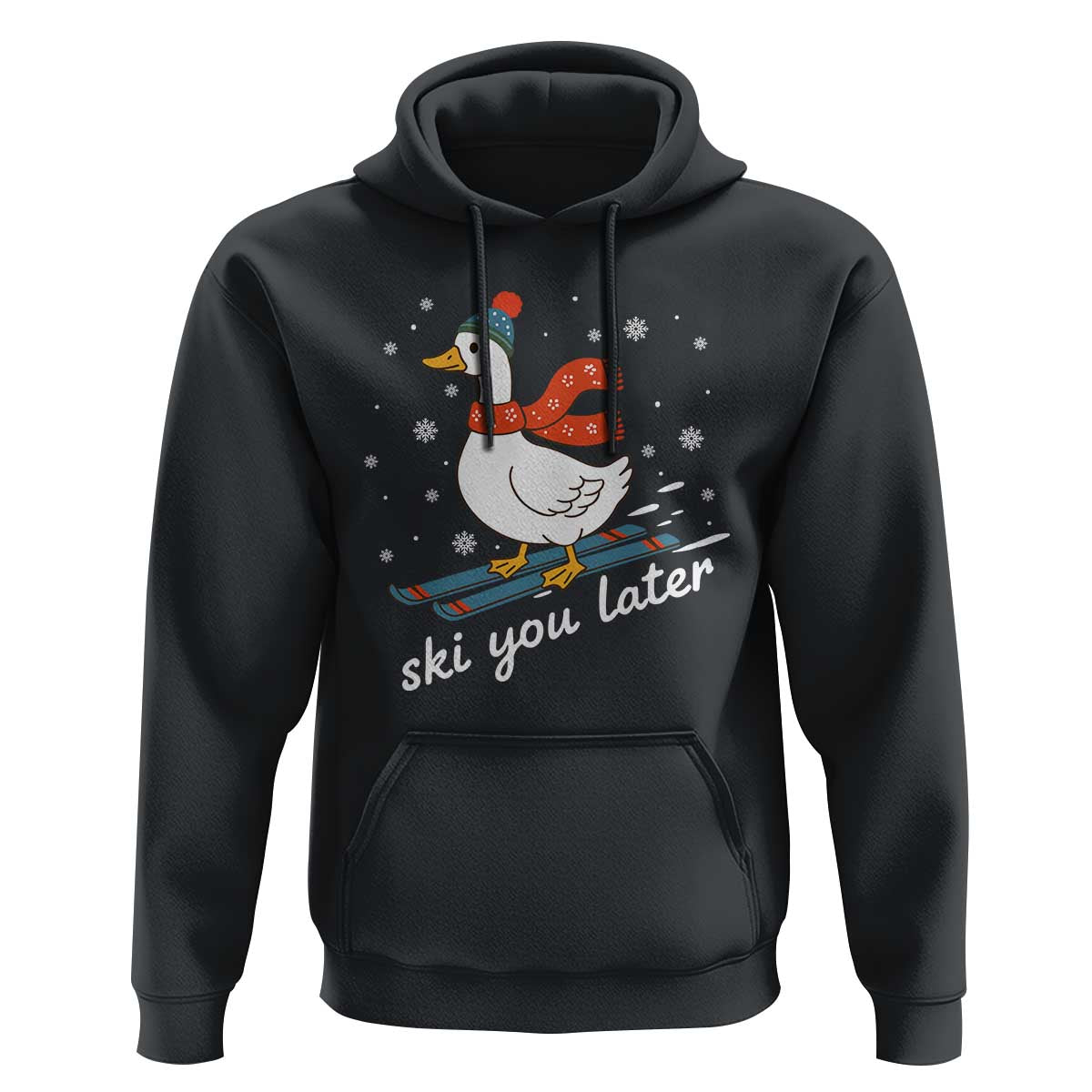 Funny Skiing Goose Hoodie Ski You Later Winter Vacation Sport - Wonder Print Shop