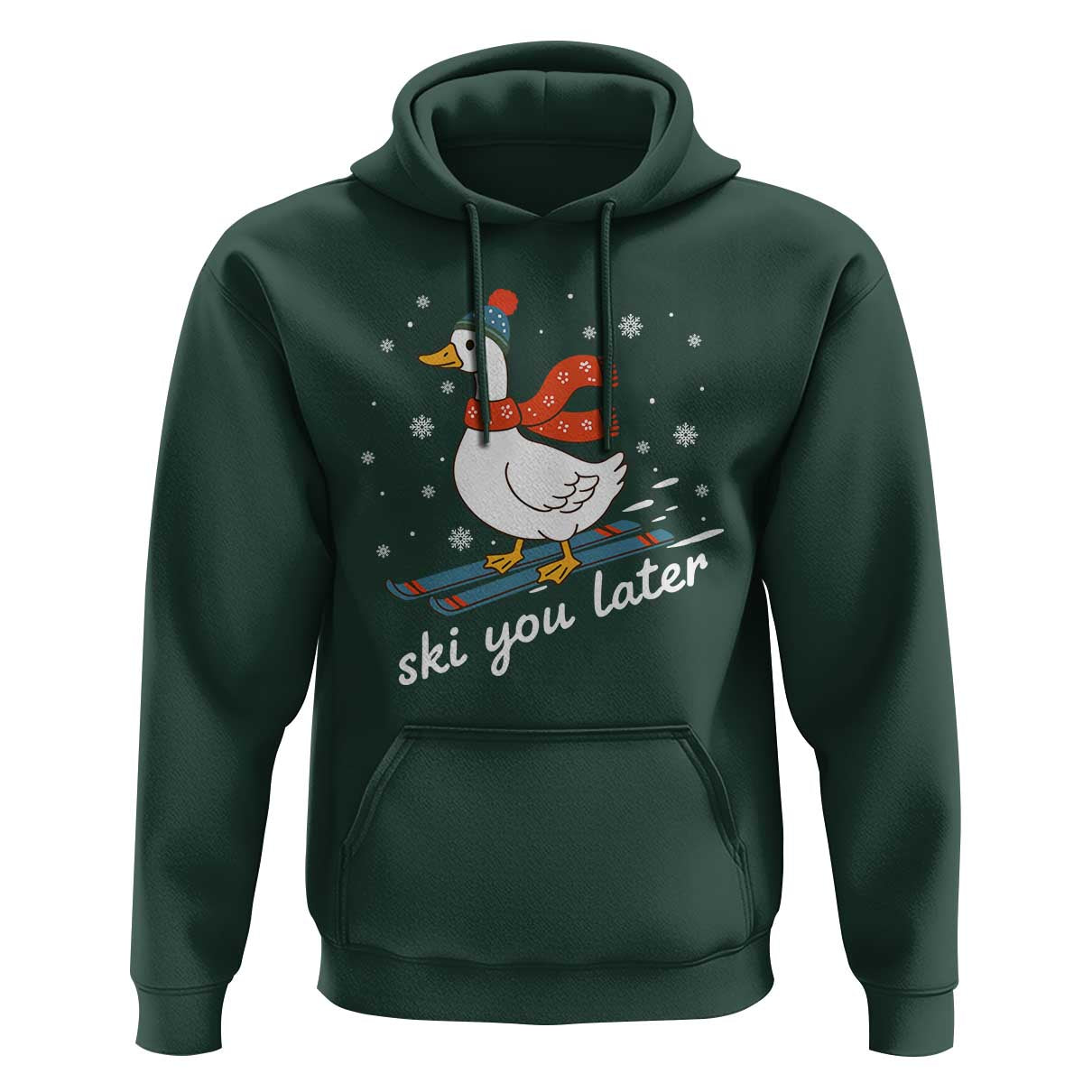 Funny Skiing Goose Hoodie Ski You Later Winter Vacation Sport - Wonder Print Shop