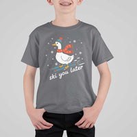 Funny Skiing Goose T Shirt For Kid Ski You Later Winter Vacation Sport - Wonder Print Shop