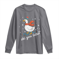 Funny Skiing Goose Long Sleeve Shirt Ski You Later Winter Vacation Sport - Wonder Print Shop