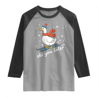 Funny Skiing Goose Raglan Shirt Ski You Later Winter Vacation Sport - Wonder Print Shop