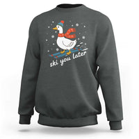 Funny Skiing Goose Sweatshirt Ski You Later Winter Vacation Sport - Wonder Print Shop