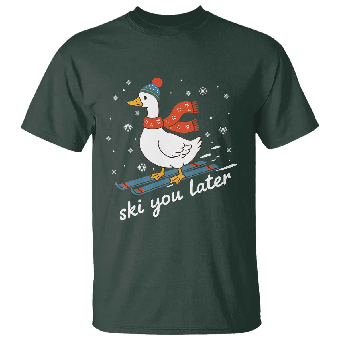 Funny Skiing Goose T Shirt Ski You Later Winter Vacation Sport - Wonder Print Shop