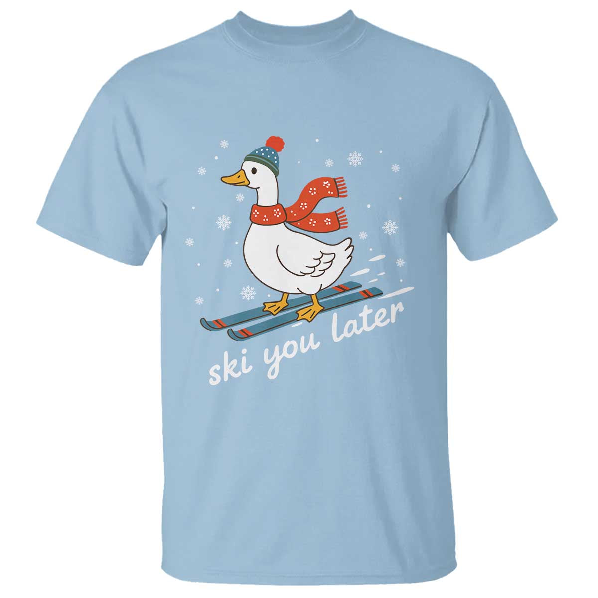 Funny Skiing Goose T Shirt Ski You Later Winter Vacation Sport - Wonder Print Shop