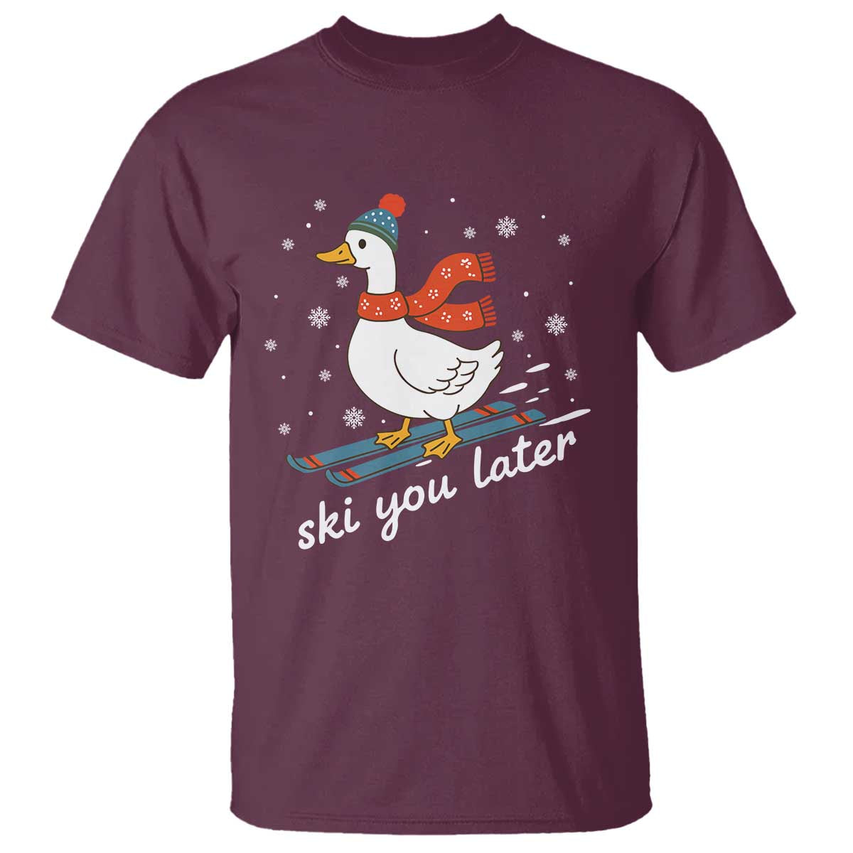 Funny Skiing Goose T Shirt Ski You Later Winter Vacation Sport - Wonder Print Shop