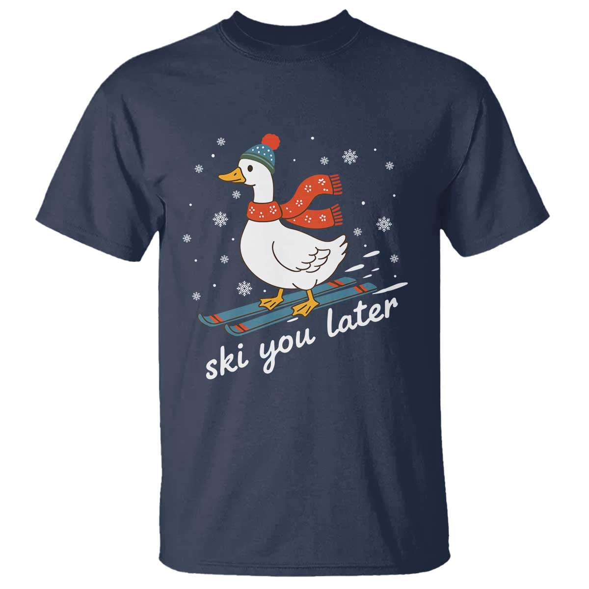 Funny Skiing Goose T Shirt Ski You Later Winter Vacation Sport - Wonder Print Shop