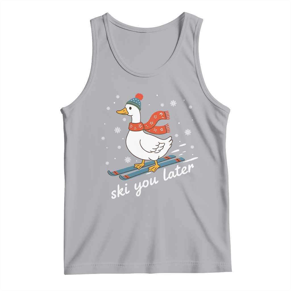 Funny Skiing Goose Tank Top Ski You Later Winter Vacation Sport - Wonder Print Shop