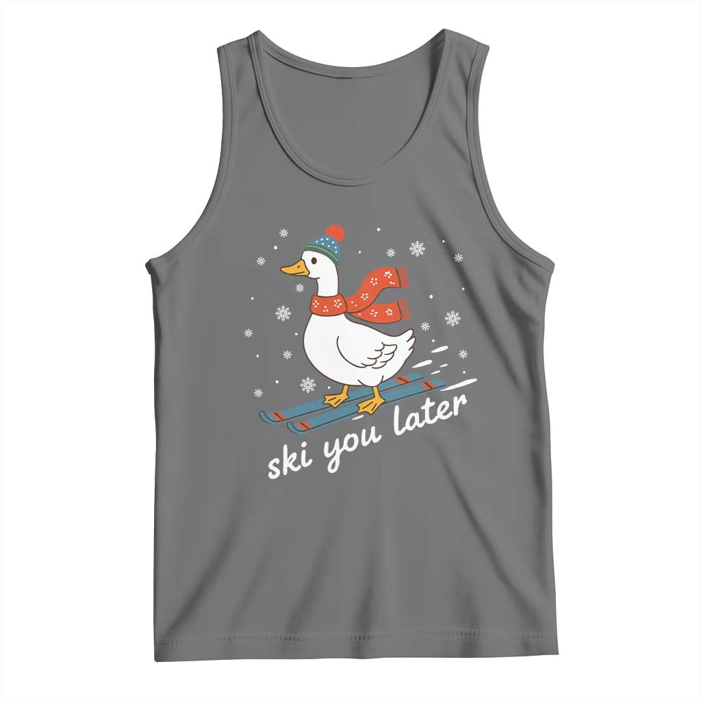 Funny Skiing Goose Tank Top Ski You Later Winter Vacation Sport - Wonder Print Shop