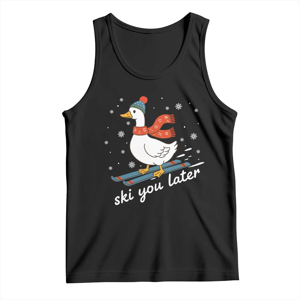 Funny Skiing Goose Tank Top Ski You Later Winter Vacation Sport - Wonder Print Shop