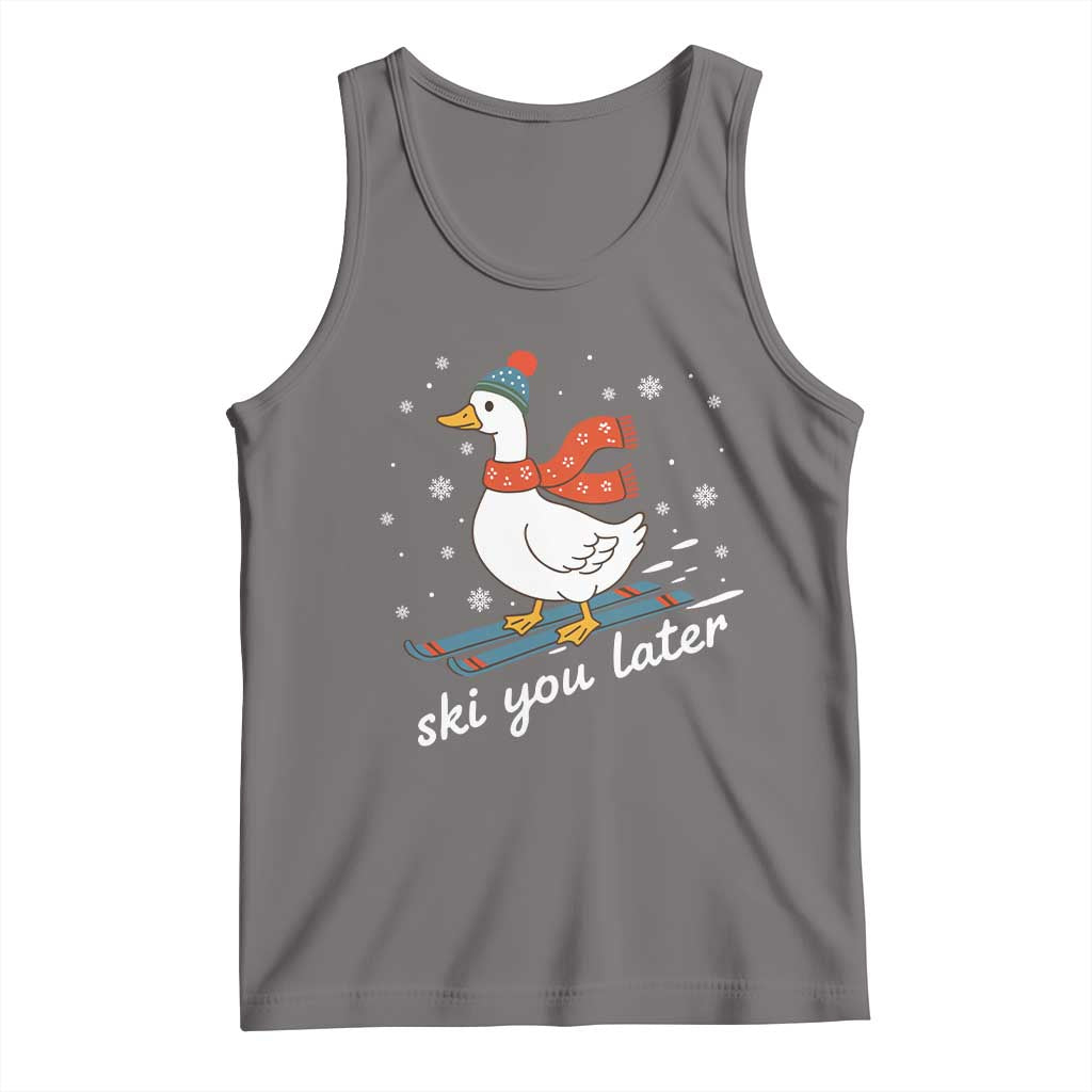 Funny Skiing Goose Tank Top Ski You Later Winter Vacation Sport - Wonder Print Shop