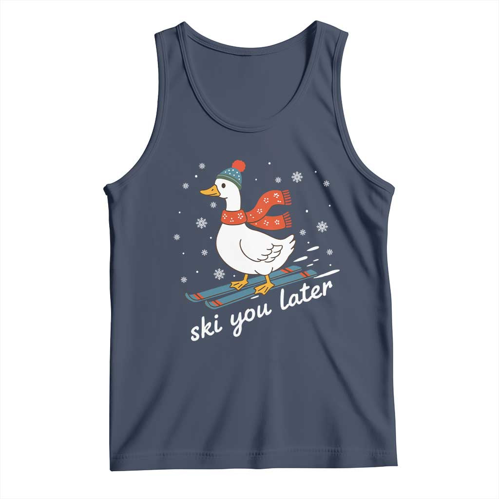 Funny Skiing Goose Tank Top Ski You Later Winter Vacation Sport - Wonder Print Shop