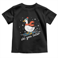 Funny Skiing Goose Toddler T Shirt Ski You Later Winter Vacation Sport - Wonder Print Shop