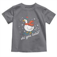 Funny Skiing Goose Toddler T Shirt Ski You Later Winter Vacation Sport - Wonder Print Shop