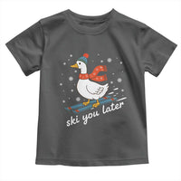 Funny Skiing Goose Toddler T Shirt Ski You Later Winter Vacation Sport - Wonder Print Shop