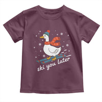 Funny Skiing Goose Toddler T Shirt Ski You Later Winter Vacation Sport - Wonder Print Shop