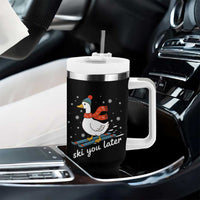 Funny Skiing Goose Tumbler With Handle Ski You Later Winter Vacation Sport - Wonder Print Shop