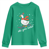 Funny Skiing Goose Youth Sweatshirt Ski You Later Winter Vacation Sport - Wonder Print Shop