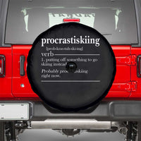 Funny Procrastiskiing Definition Skiing Snow Ski Sports Lover Spare Tire Cover - Wonder Print Shop