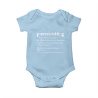 Funny Procrastiskiing Definition Skiing Snow Ski Sports Lover Baby Onesie - Wonder Print Shop