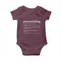 Funny Procrastiskiing Definition Skiing Snow Ski Sports Lover Baby Onesie - Wonder Print Shop