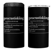 Funny Procrastiskiing Definition Skiing Snow Ski Sports Lover 4 in 1 Can Cooler Tumbler - Wonder Print Shop