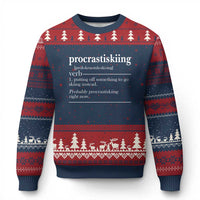 Funny Procrastiskiing Definition Skiing Snow Ski Sports Lover Ugly Christmas Sweater - Wonder Print Shop
