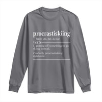 Funny Procrastiskiing Definition Skiing Snow Ski Sports Lover Long Sleeve Shirt - Wonder Print Shop