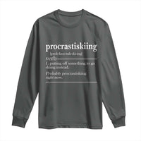 Funny Procrastiskiing Definition Skiing Snow Ski Sports Lover Long Sleeve Shirt - Wonder Print Shop