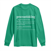 Funny Procrastiskiing Definition Skiing Snow Ski Sports Lover Long Sleeve Shirt - Wonder Print Shop