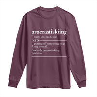 Funny Procrastiskiing Definition Skiing Snow Ski Sports Lover Long Sleeve Shirt - Wonder Print Shop