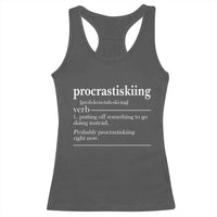 Funny Procrastiskiing Definition Skiing Snow Ski Sports Lover Racerback Tank Top - Wonder Print Shop