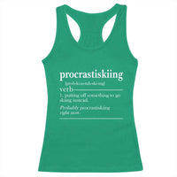 Funny Procrastiskiing Definition Skiing Snow Ski Sports Lover Racerback Tank Top - Wonder Print Shop