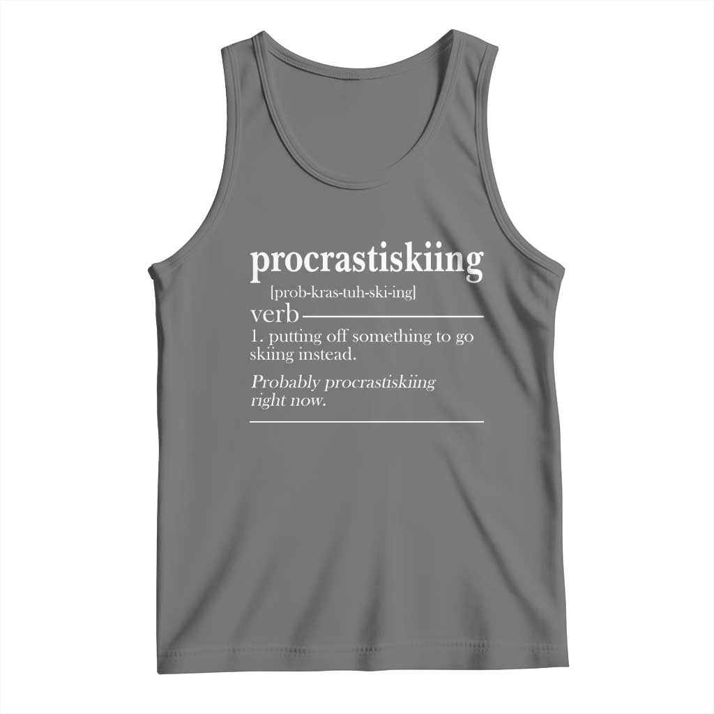 Funny Procrastiskiing Definition Skiing Snow Ski Sports Lover Tank Top - Wonder Print Shop