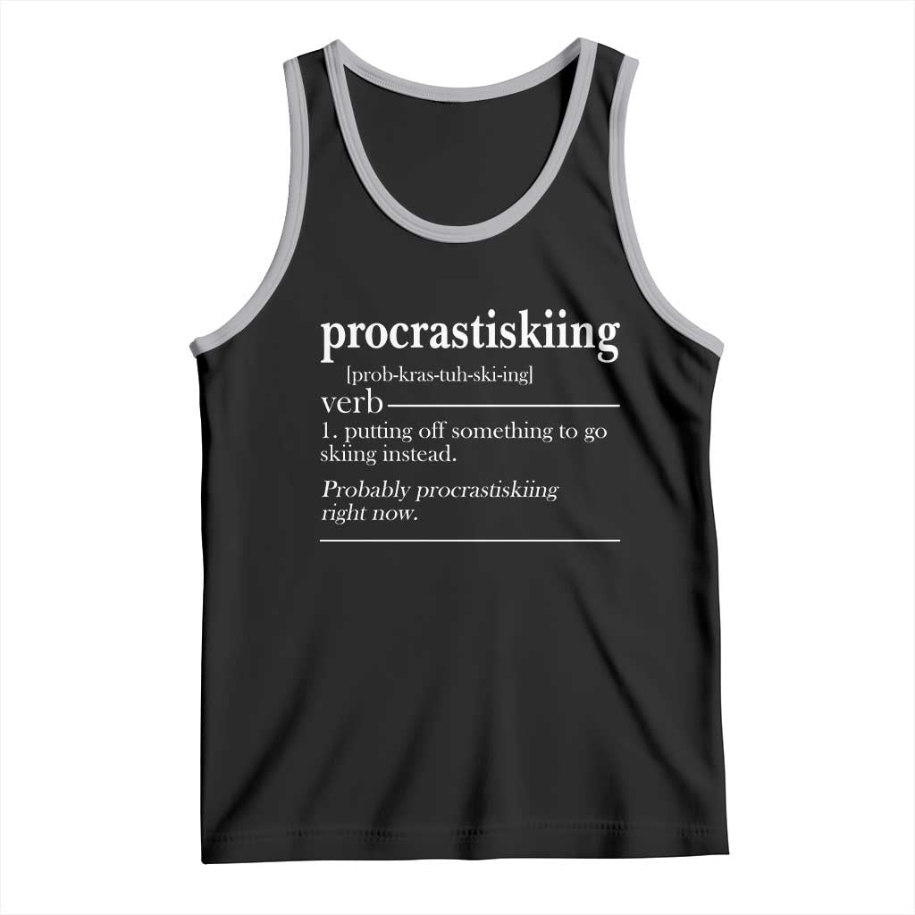 Funny Procrastiskiing Definition Skiing Snow Ski Sports Lover Tank Top - Wonder Print Shop
