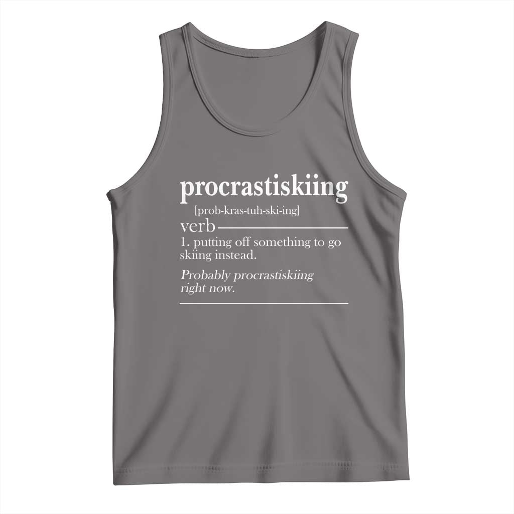 Funny Procrastiskiing Definition Skiing Snow Ski Sports Lover Tank Top - Wonder Print Shop