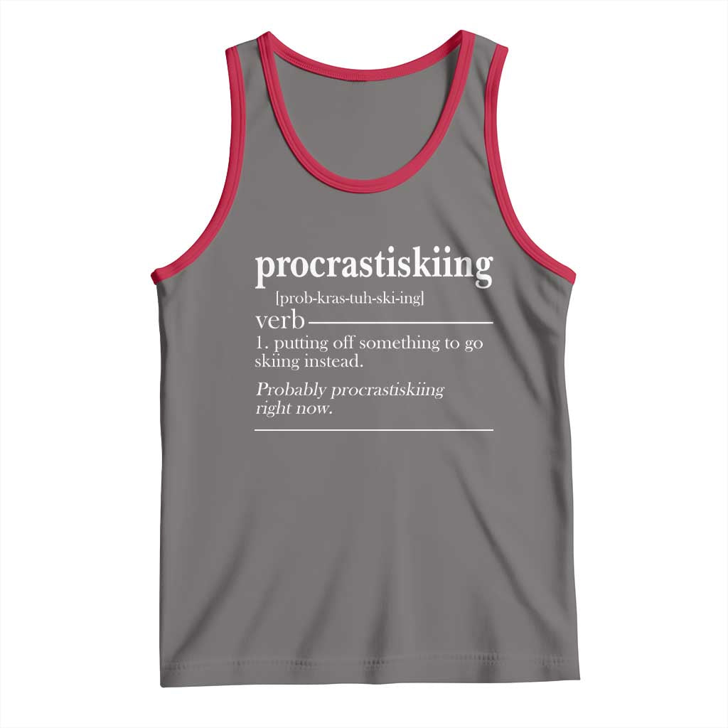 Funny Procrastiskiing Definition Skiing Snow Ski Sports Lover Tank Top - Wonder Print Shop
