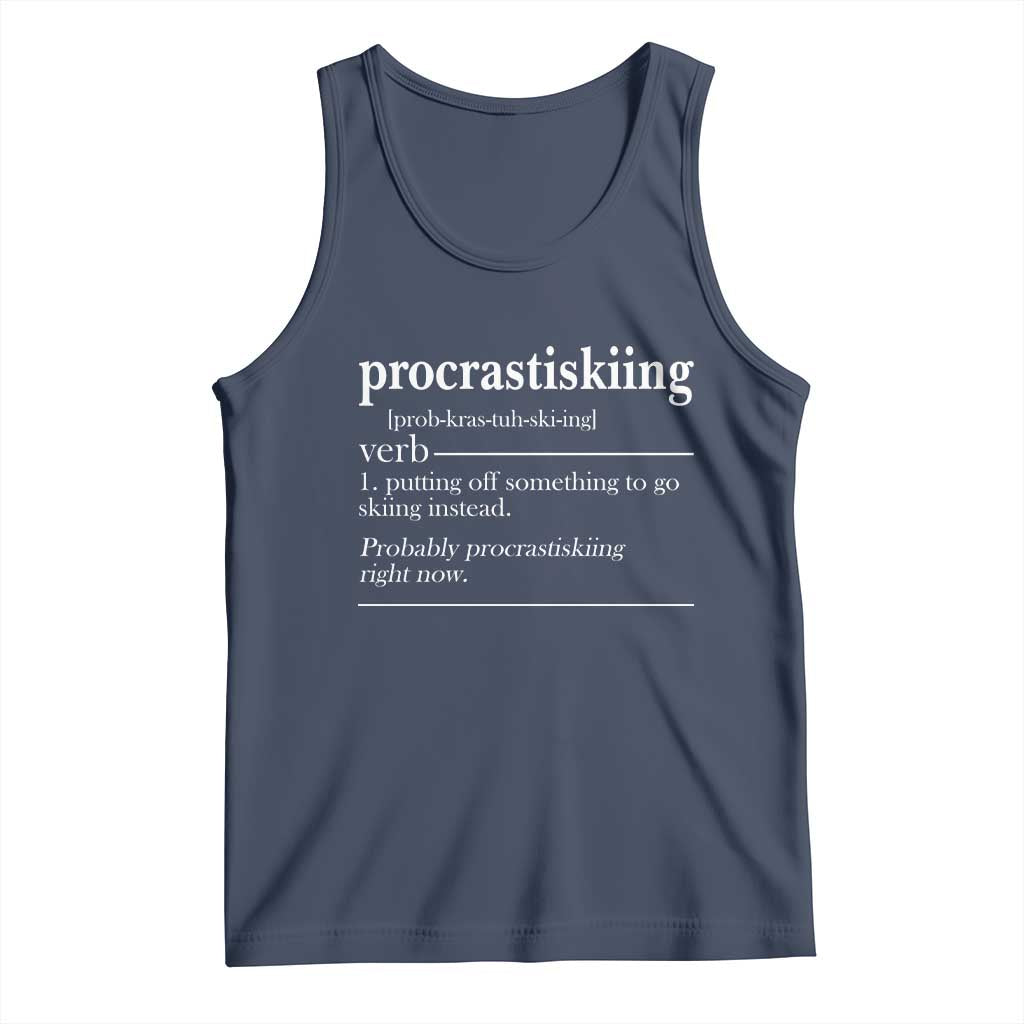 Funny Procrastiskiing Definition Skiing Snow Ski Sports Lover Tank Top - Wonder Print Shop