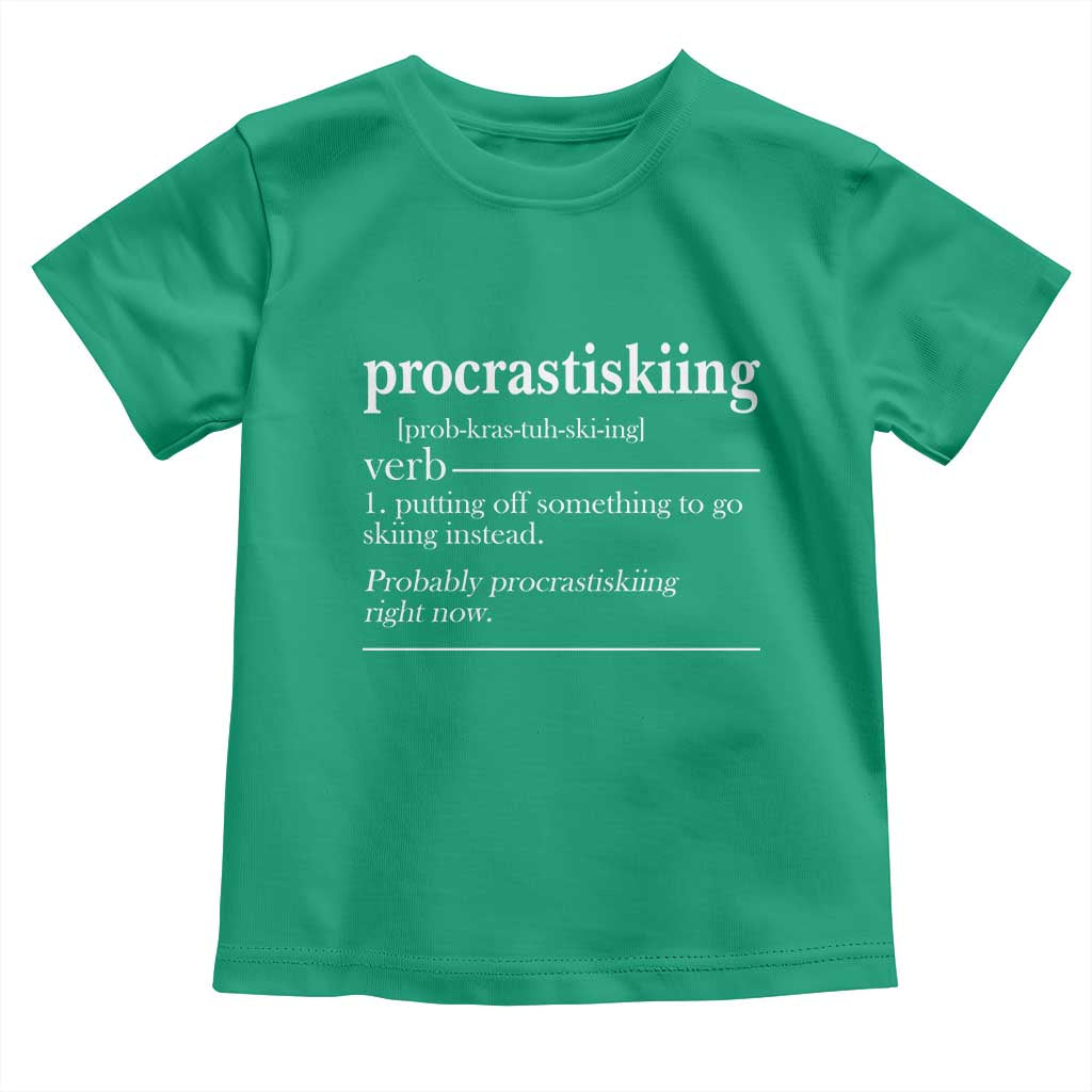 Funny Procrastiskiing Definition Skiing Snow Ski Sports Lover Toddler T Shirt - Wonder Print Shop