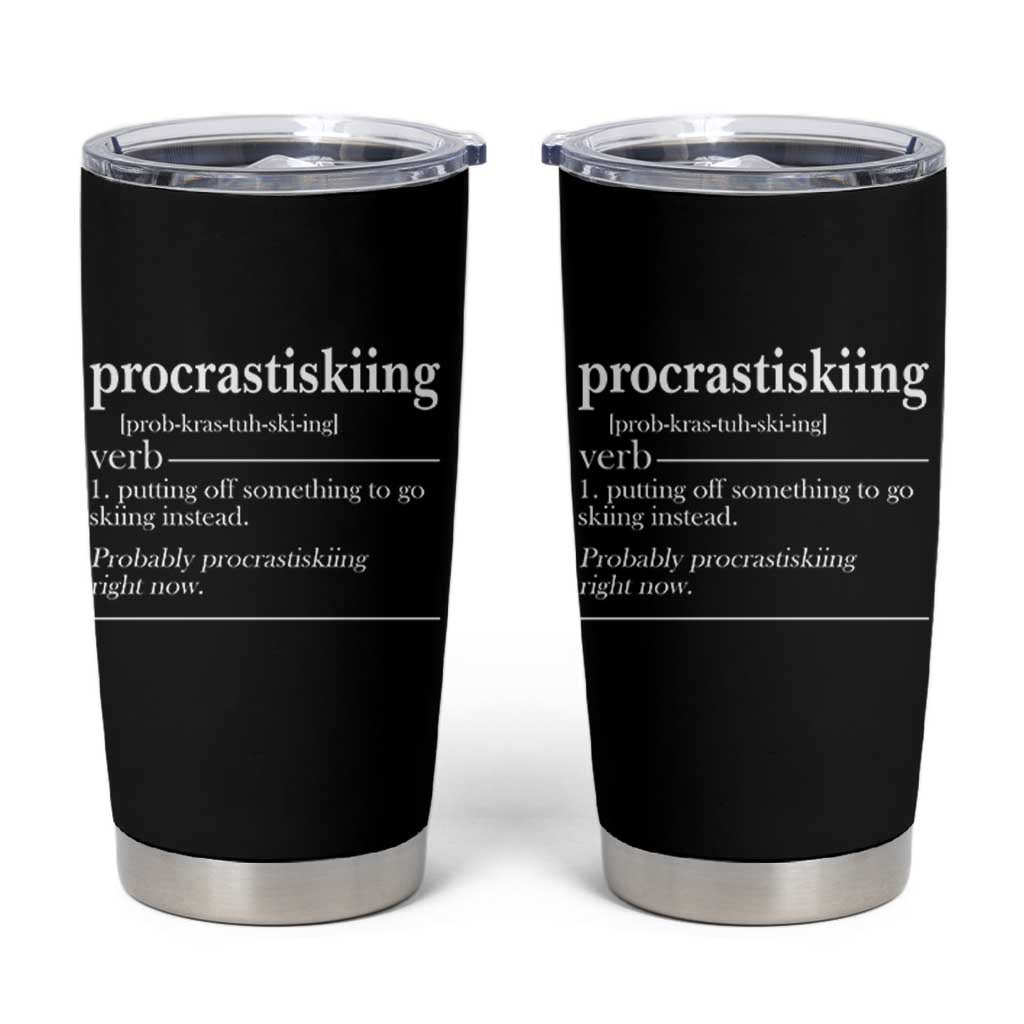 Funny Procrastiskiing Definition Skiing Snow Ski Sports Lover Tumbler Cup - Wonder Print Shop