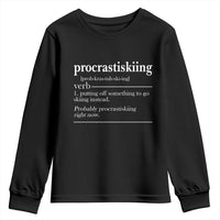 Funny Procrastiskiing Definition Skiing Snow Ski Sports Lover Youth Sweatshirt - Wonder Print Shop