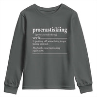 Funny Procrastiskiing Definition Skiing Snow Ski Sports Lover Youth Sweatshirt - Wonder Print Shop