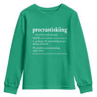 Funny Procrastiskiing Definition Skiing Snow Ski Sports Lover Youth Sweatshirt - Wonder Print Shop