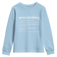 Funny Procrastiskiing Definition Skiing Snow Ski Sports Lover Youth Sweatshirt - Wonder Print Shop