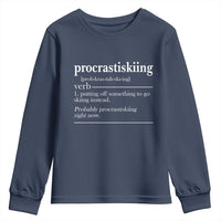 Funny Procrastiskiing Definition Skiing Snow Ski Sports Lover Youth Sweatshirt - Wonder Print Shop