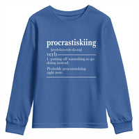 Funny Procrastiskiing Definition Skiing Snow Ski Sports Lover Youth Sweatshirt - Wonder Print Shop