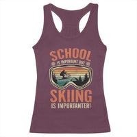 Funny School Is Important But Skiing Is Importanter Racerback Tank Top - Wonder Print Shop